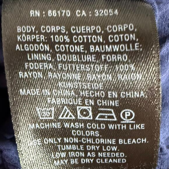 Anthropologie Maeve Antonia Blue Chevron Striped Cotton Dress - Size 4 Petite - Picture 10 of 10